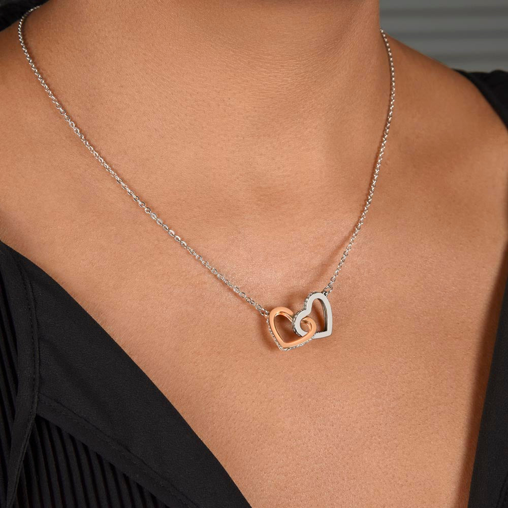 Wife My Heart To You, Interlocking Hearts Necklace, Gift For Wife From Husband, Christmas Gift Idea For Her
