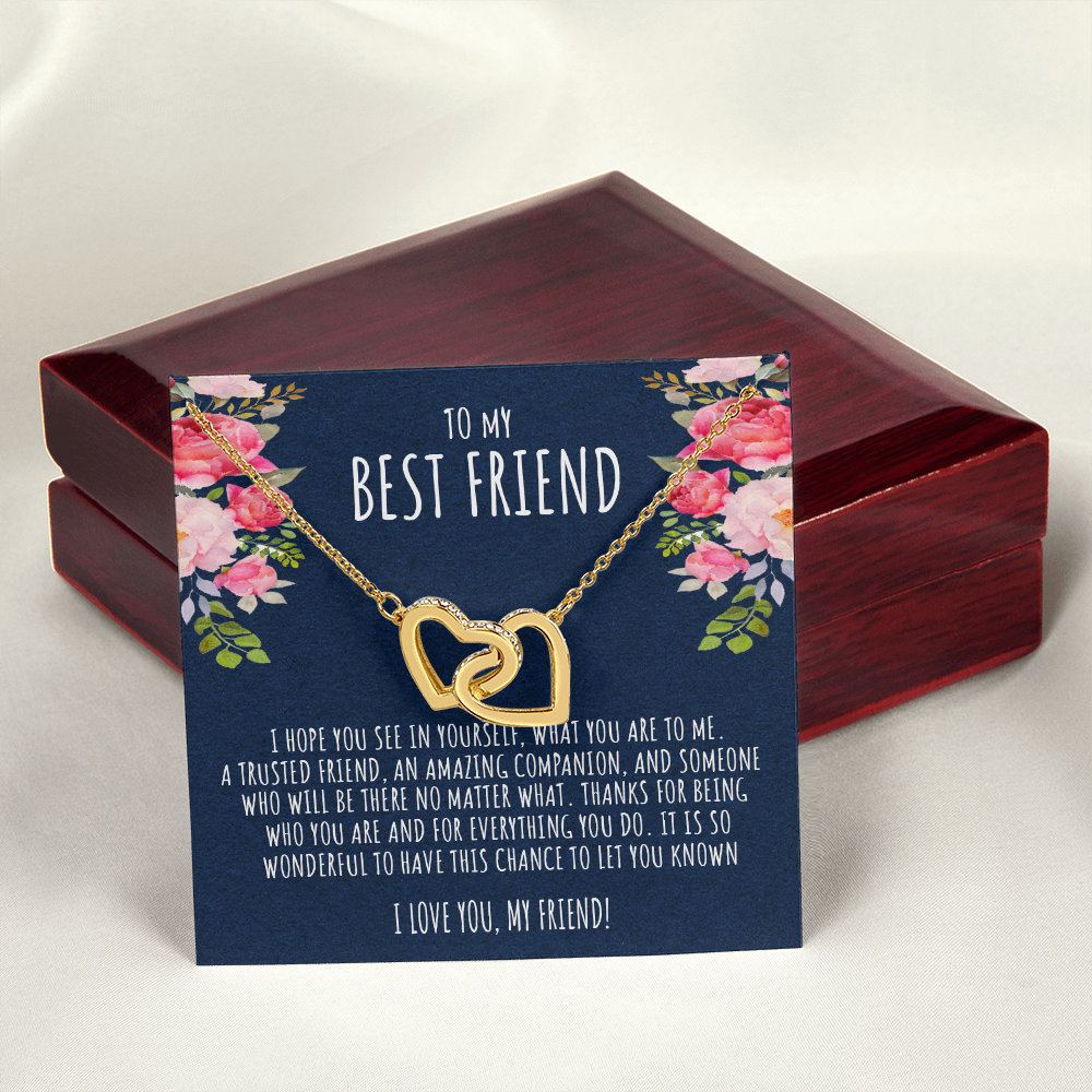 To My Best Friend | Amazing Companion | Interlocking Hearts necklace