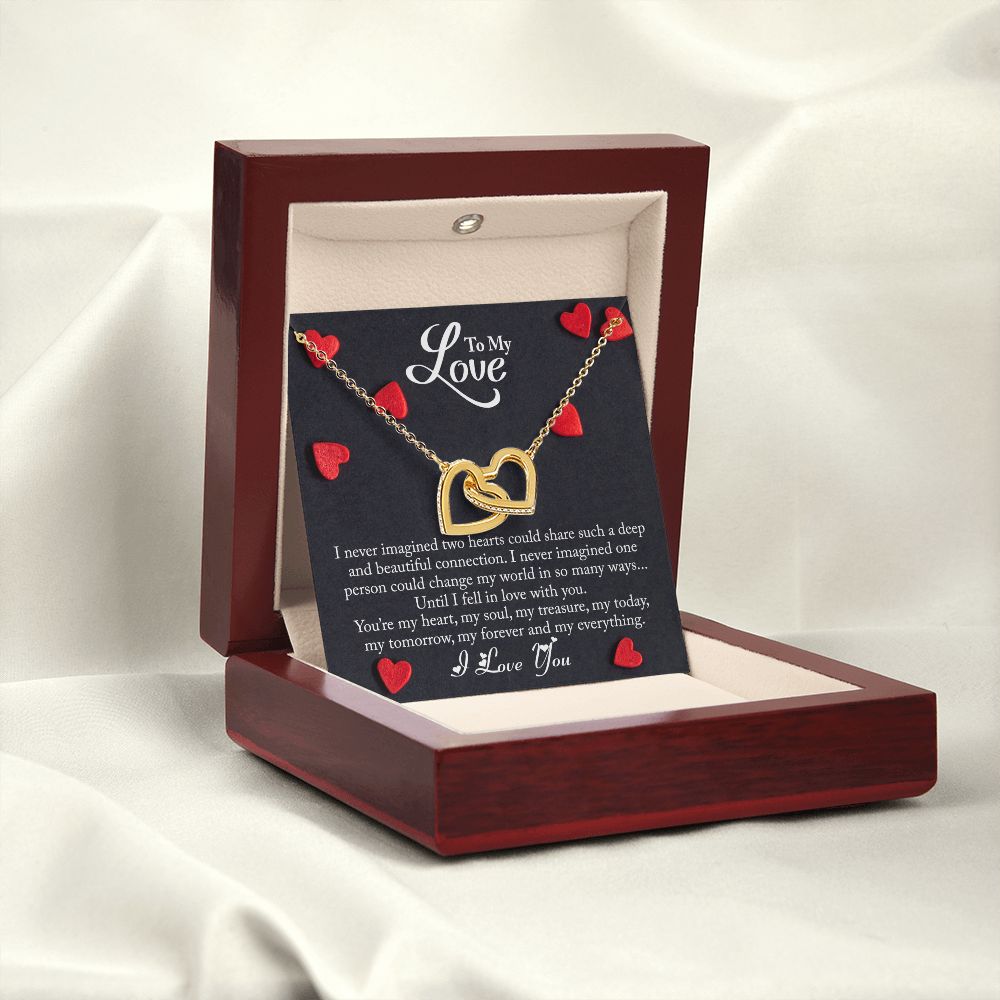 To My Love | My Everything | Interlocking Hearts Necklace | Gift for Her