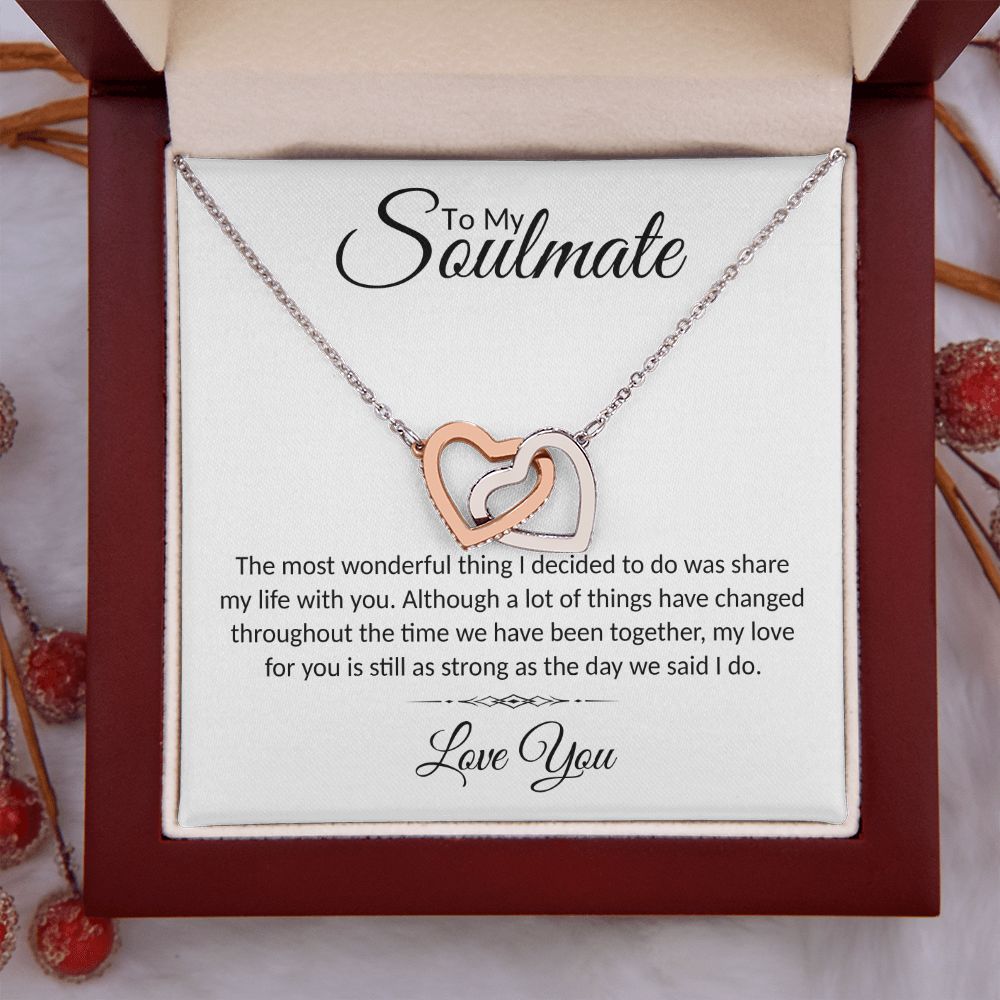 To My Soulmate | The Most Wonderful Thing | Interlocking Hearts Necklace | Romantic Christmas Gift Ideas