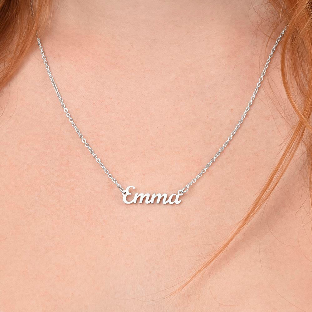 To My Beautiful Daughter - Never Give Up, Personalized Name Necklace
