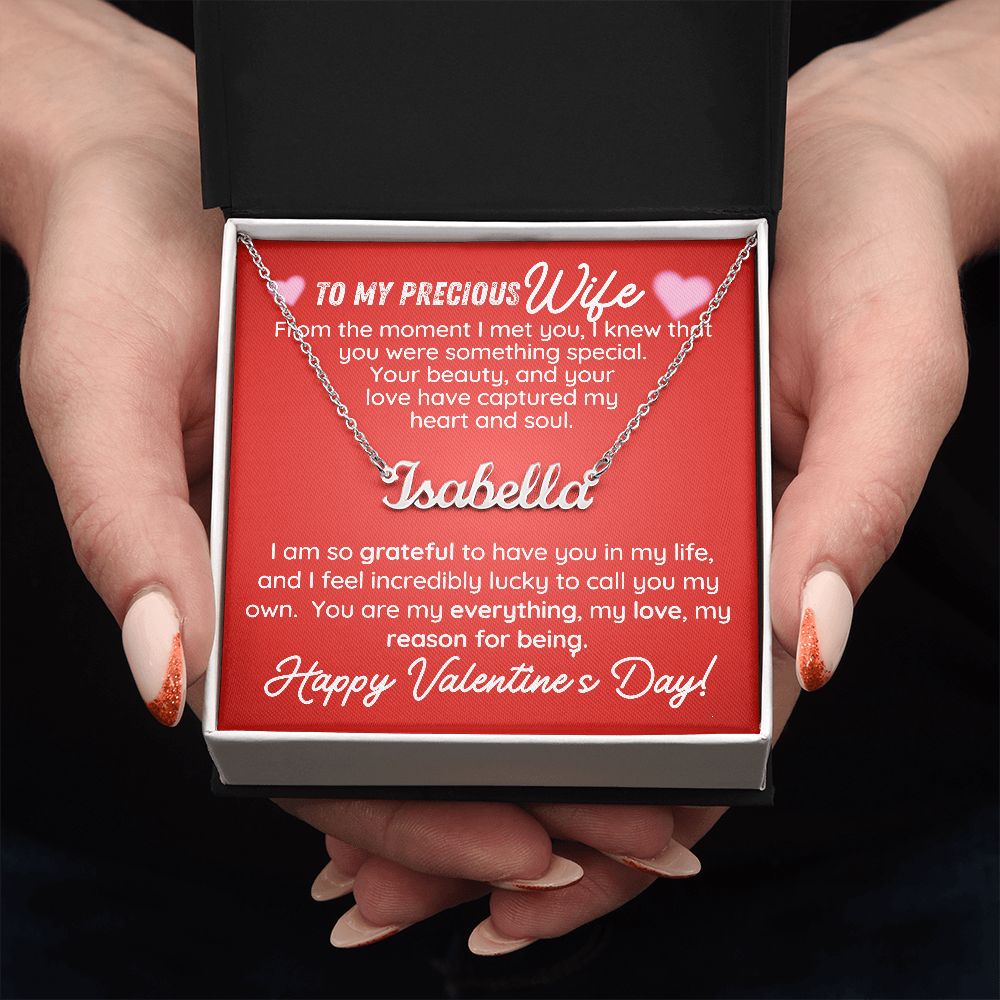 To My Precious Wife | The Moment I Met You | Custom Name Necklace | Valentine's Day Gifts