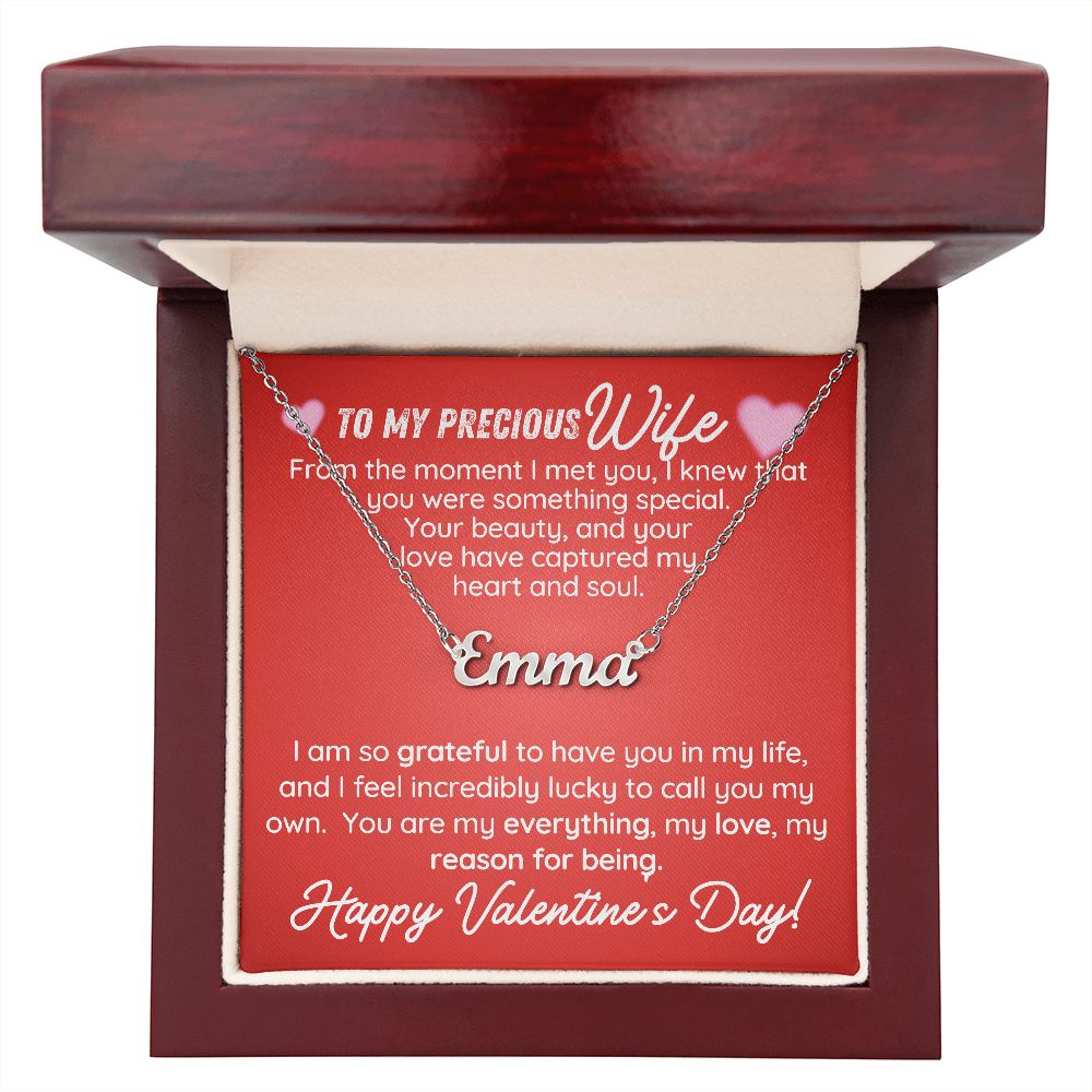 To My Precious Wife | The Moment I Met You | Custom Name Necklace | Valentine's Day Gifts