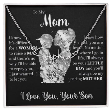 Personalized Signature  Name Necklace For Mom, Custom Gift For Mom From Son