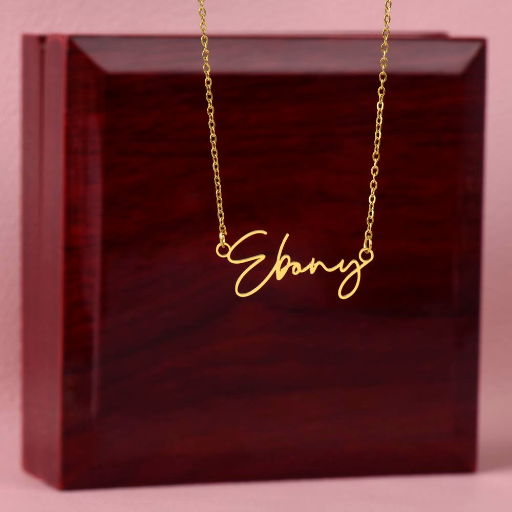 Personalized Signature  Name Necklace For Mom, Custom Gift For Mom From Son