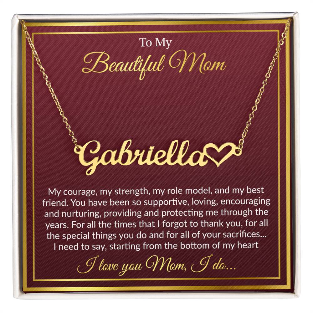 Personalized Name Necklace For Mom With Heart Symbol, Gift For Mom From Son, Mother's day, Christmas, Birthday Gift