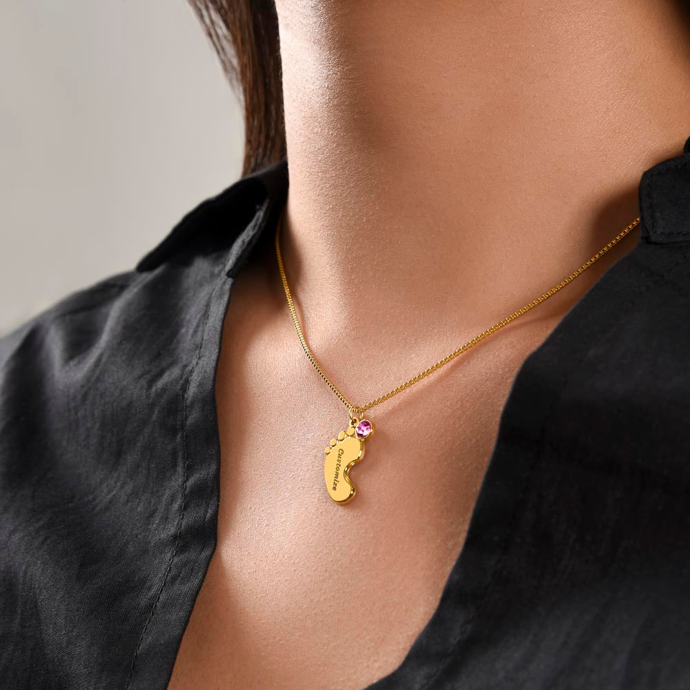 Mom You Mean More To Me, Custom Baby Feet Necklace