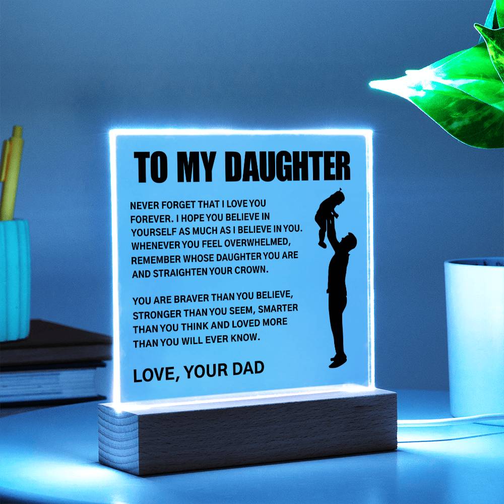 Daughter Believe In Yourself - Square Acrylic Plaque - Unique Christmas Gift For Daughter