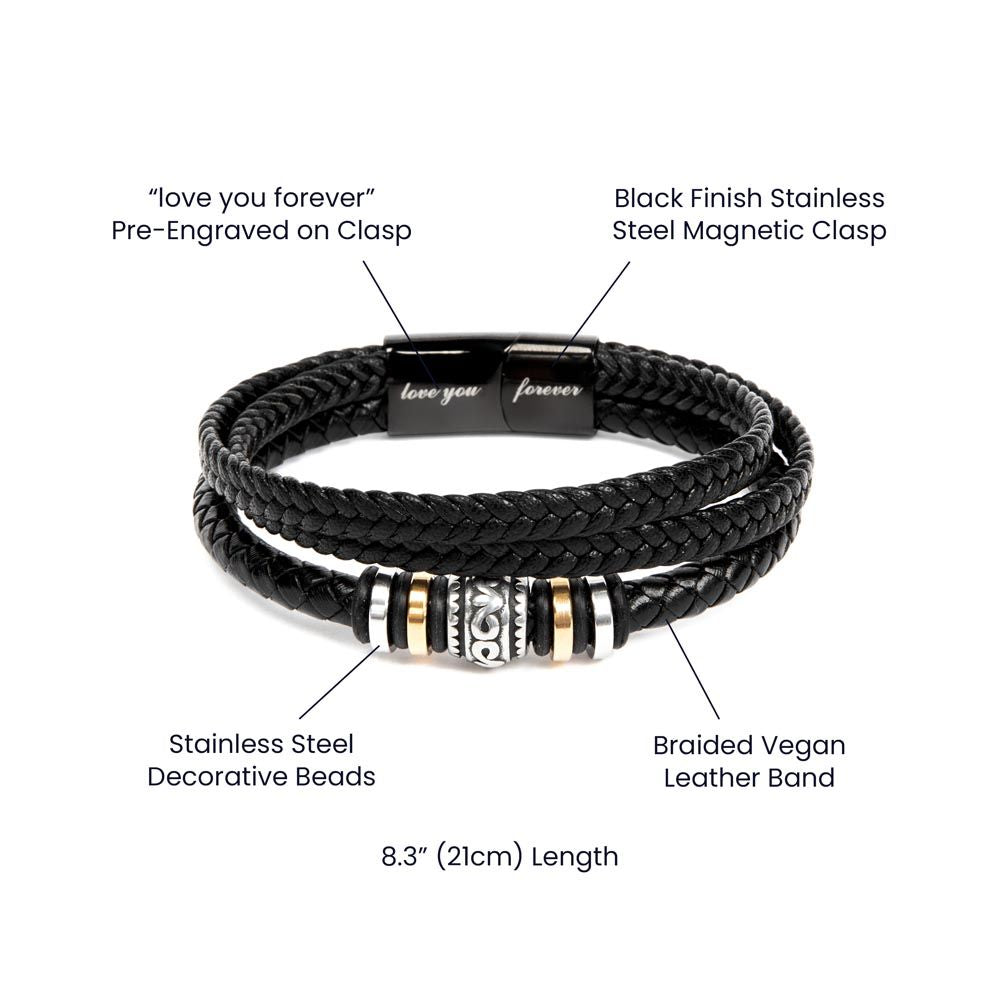 Men's "Love You Forever" Bracelet, Son Remember To Be Awesome, Perfect Gift For Son