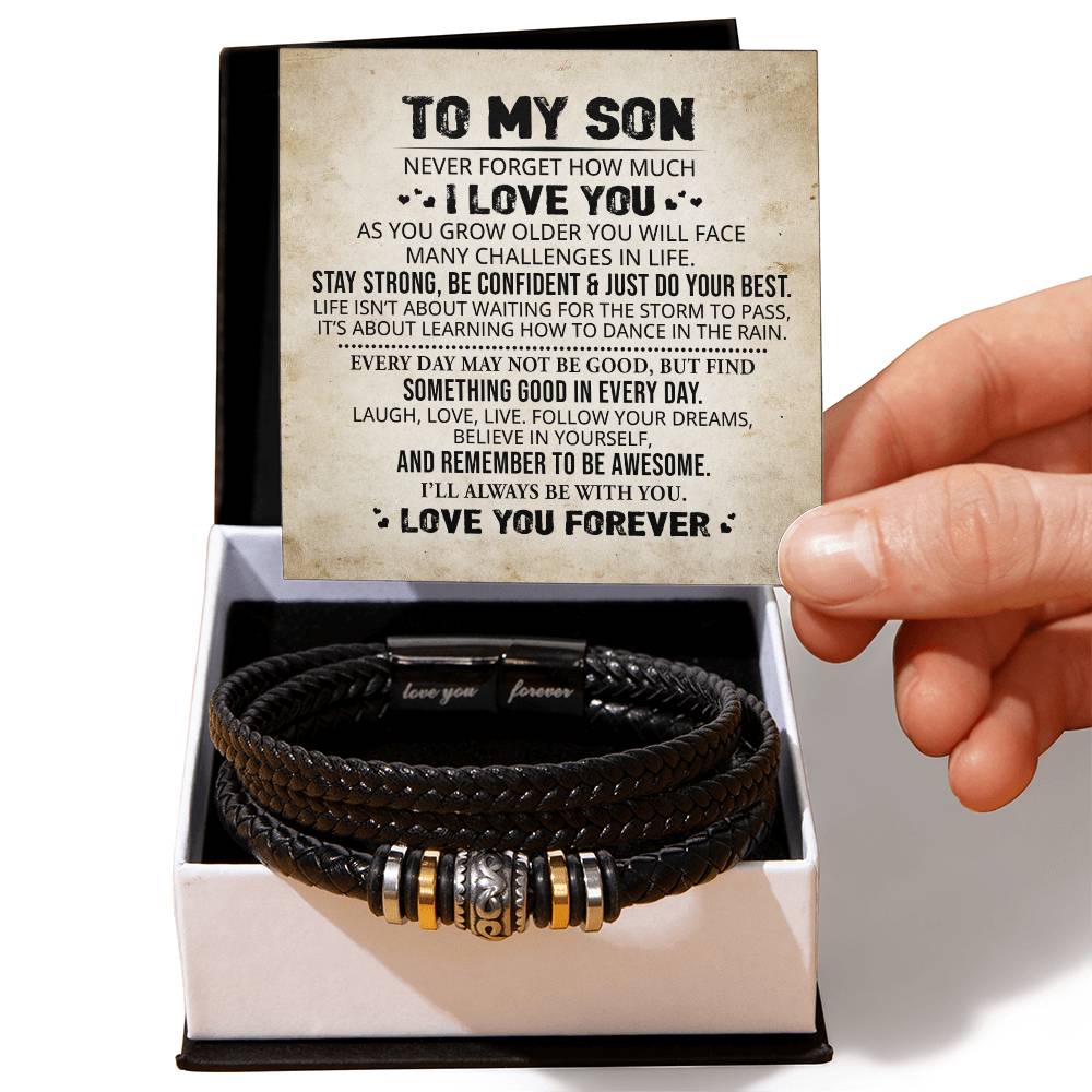Men's "Love You Forever" Bracelet, Son Just Do Your Best, Unique Gift For Son From Parents