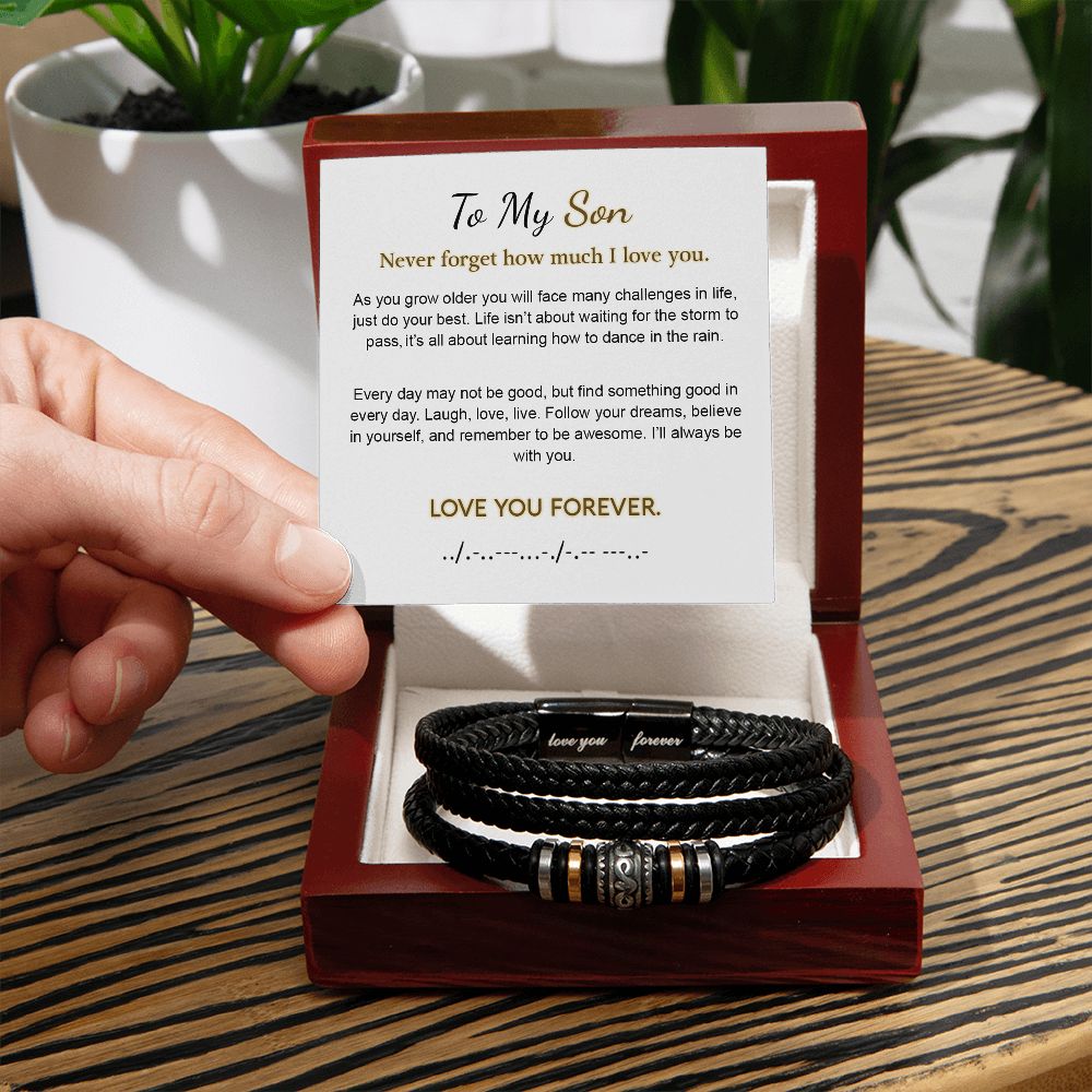 Men's "Love You Forever" Bracelet, Son Remember To Be Awesome, Perfect Gift For Son