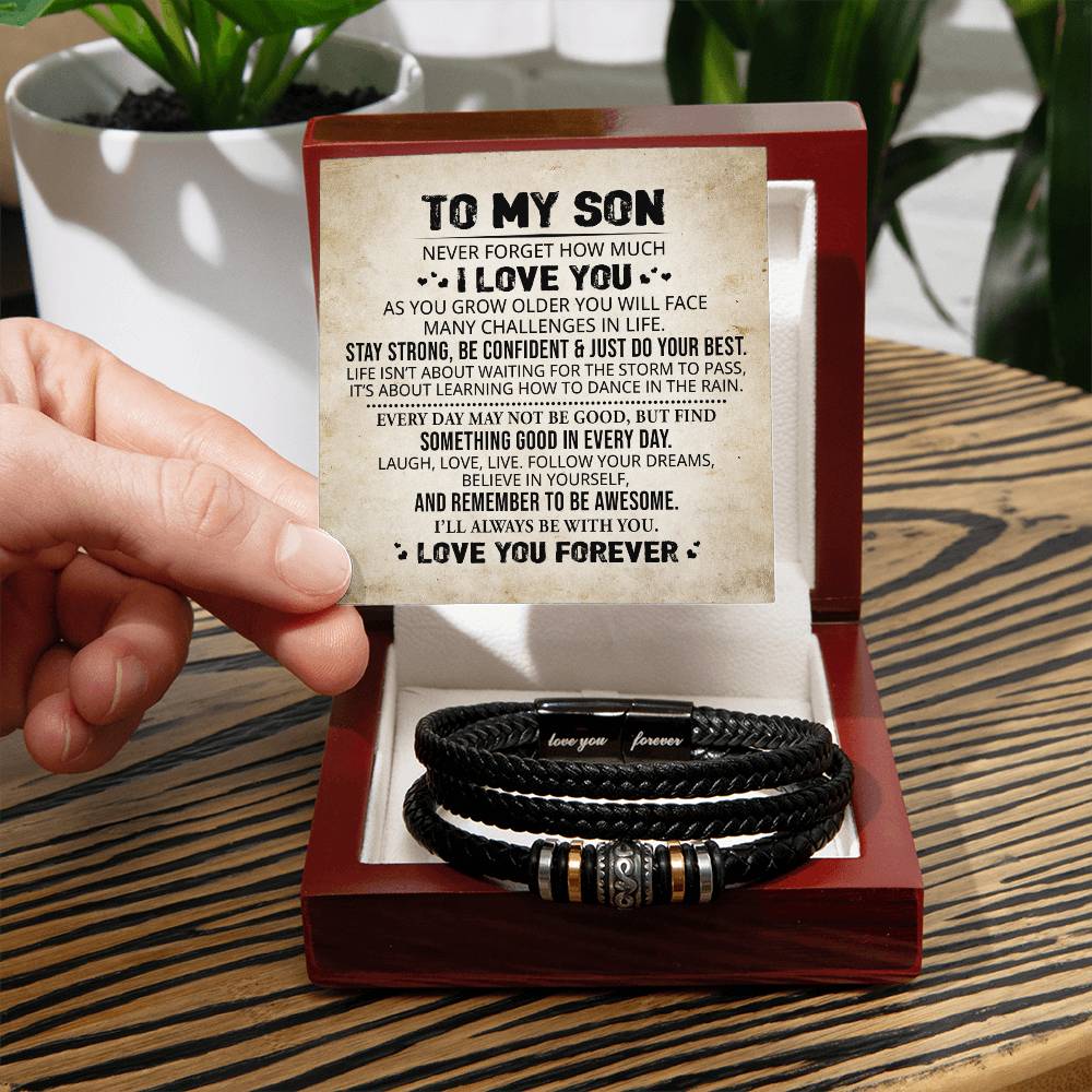 Men's "Love You Forever" Bracelet, Son Just Do Your Best, Unique Gift For Son From Parents