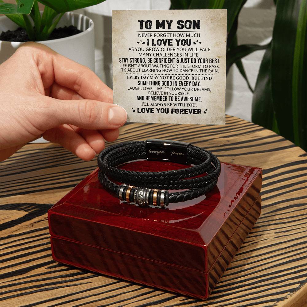 Men's "Love You Forever" Bracelet, Son Just Do Your Best, Unique Gift For Son From Parents