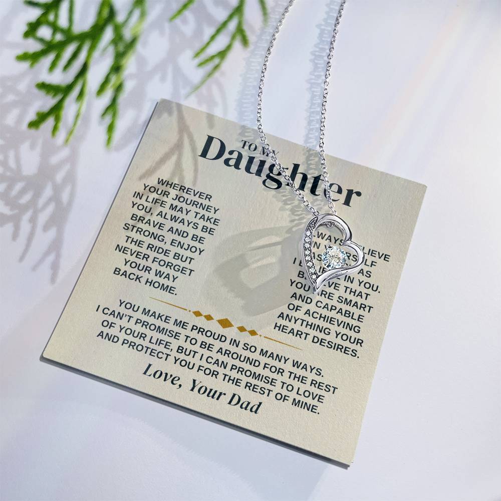 Daughter Your Journey In Life, Forever Love Necklace, Unique Gift For Daughter