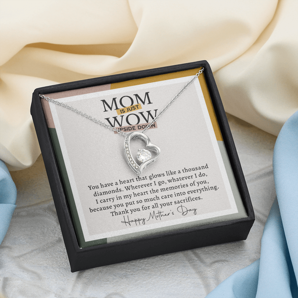Mom Is Just Wow Upside Down | Forever Love Necklace