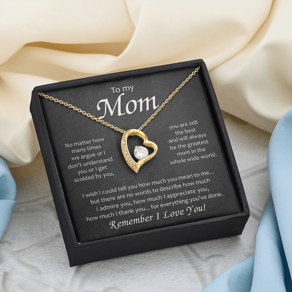 To My Mom | Remember I Love You | Forever Love Necklace