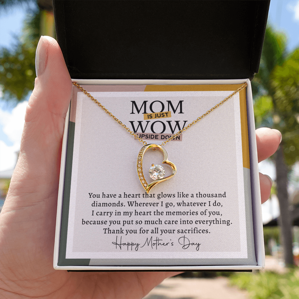 Mom Is Just Wow Upside Down | Forever Love Necklace