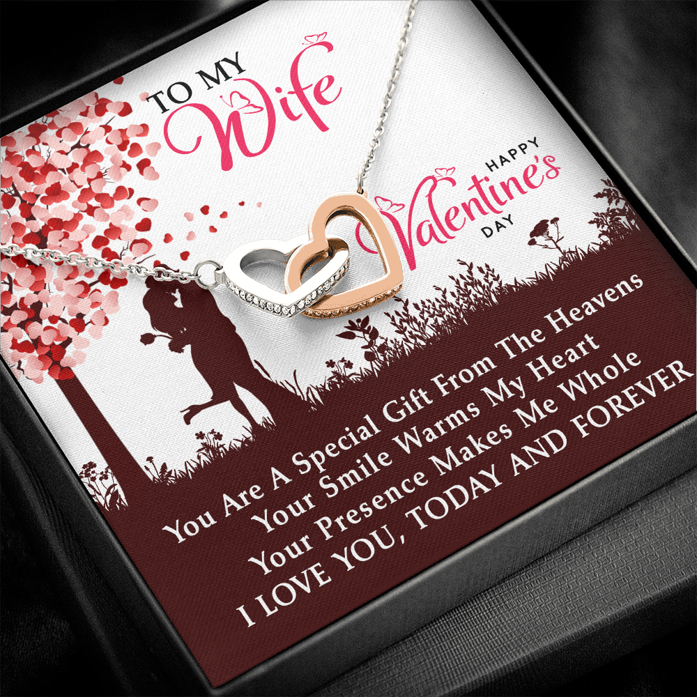 To My Wife | A Special Gift | Interlocking Heart Necklace