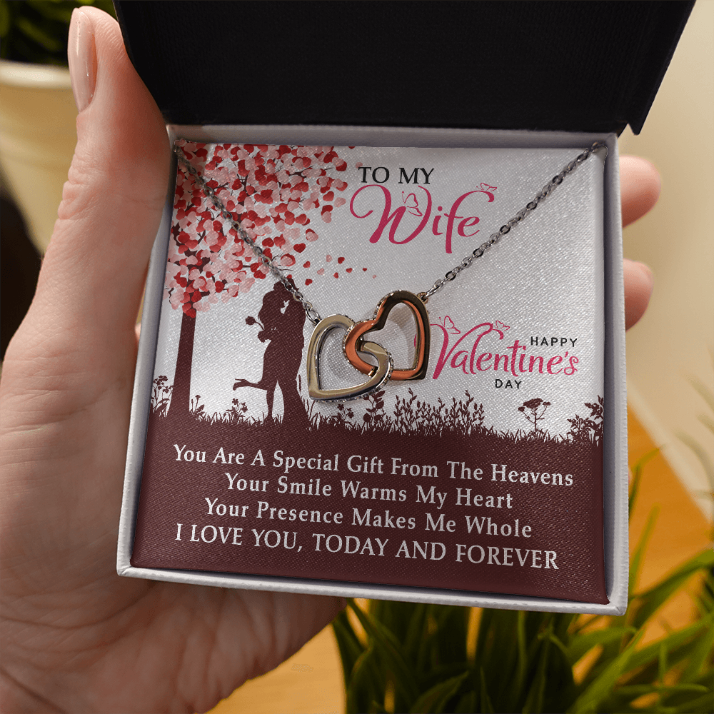 To My Wife | A Special Gift | Interlocking Heart Necklace