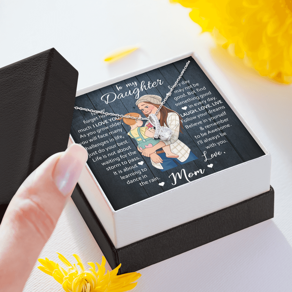 Daughter Gift from Mom | Laugh Love Live | Alluring Beauty Necklace