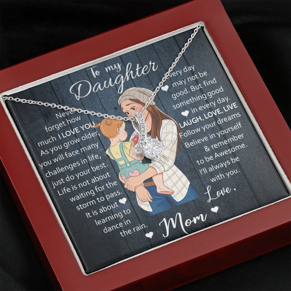 Daughter Gift from Mom | Laugh Love Live | Alluring Beauty Necklace