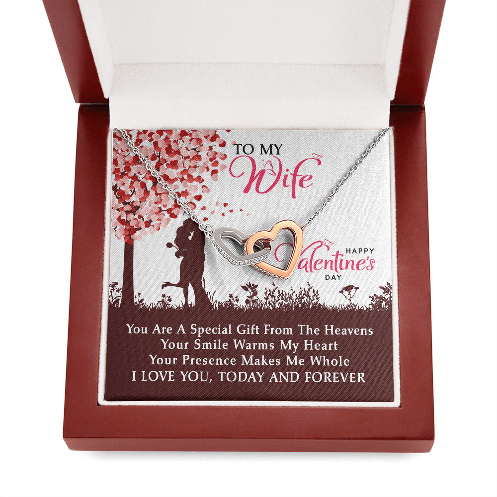 To My Wife | A Special Gift | Interlocking Heart Necklace