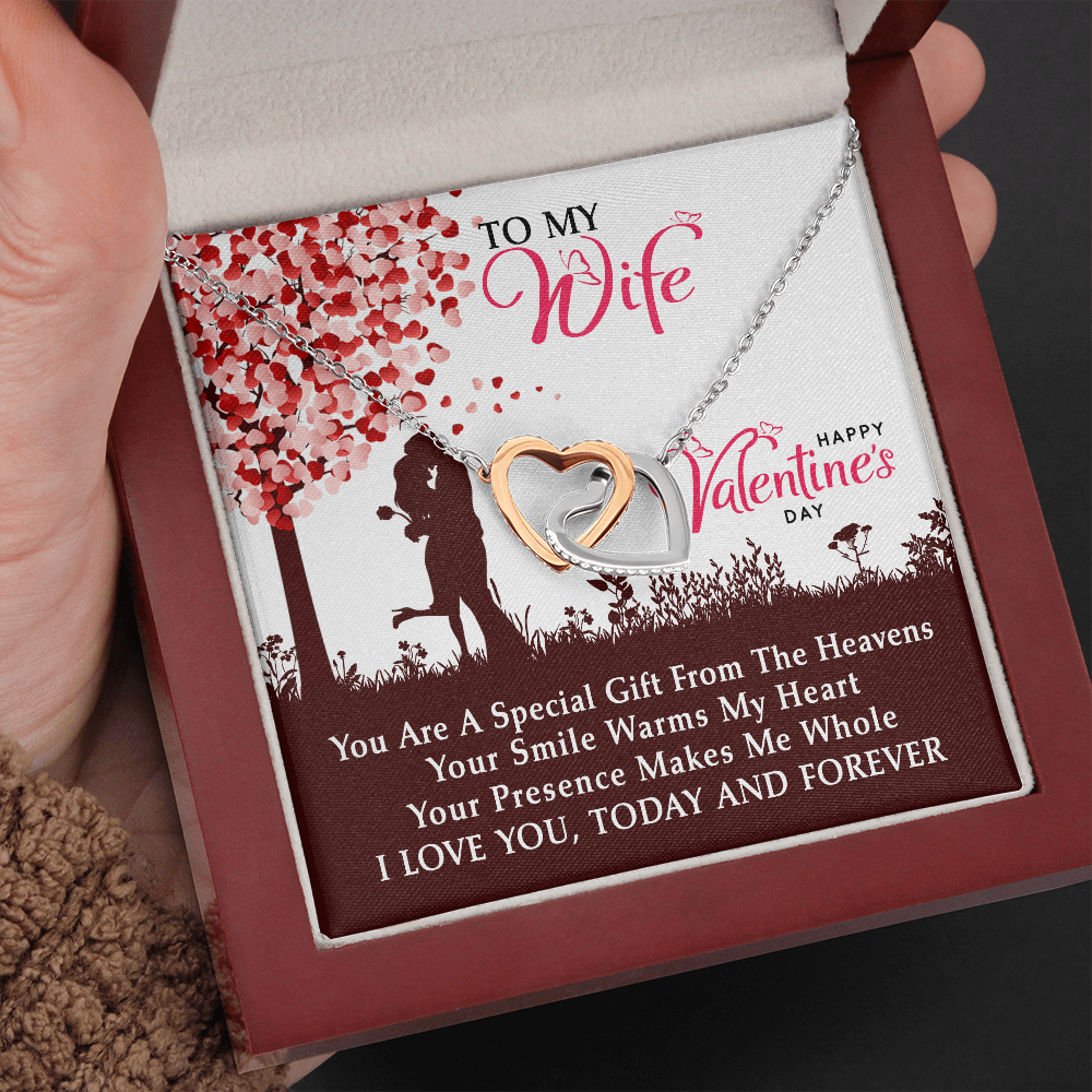 To My Wife | A Special Gift | Interlocking Heart Necklace