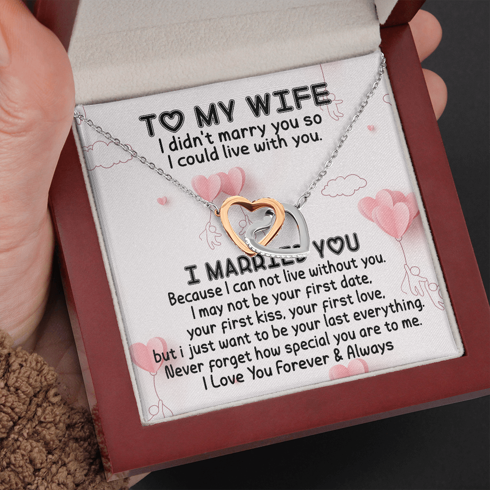 To My Wife | I Married You | Interlocking Heart Necklace