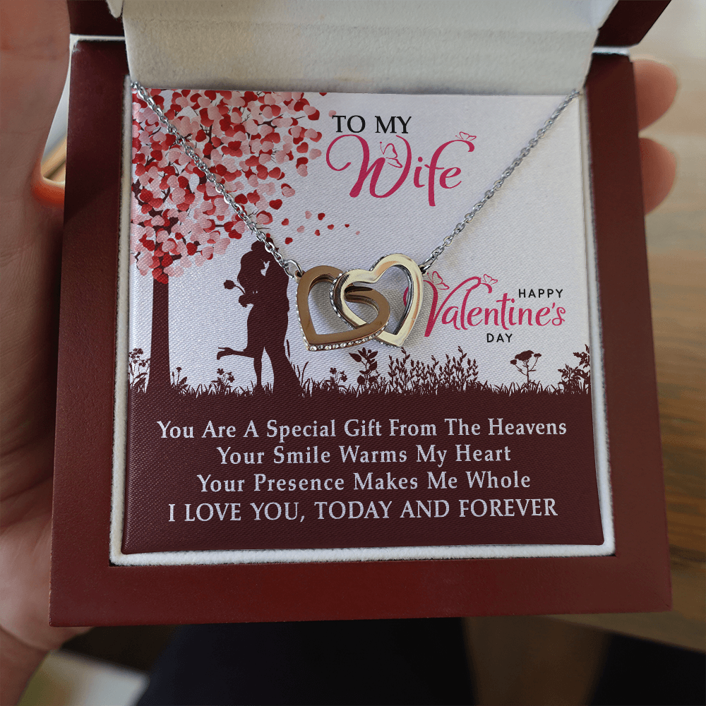 To My Wife | A Special Gift | Interlocking Heart Necklace