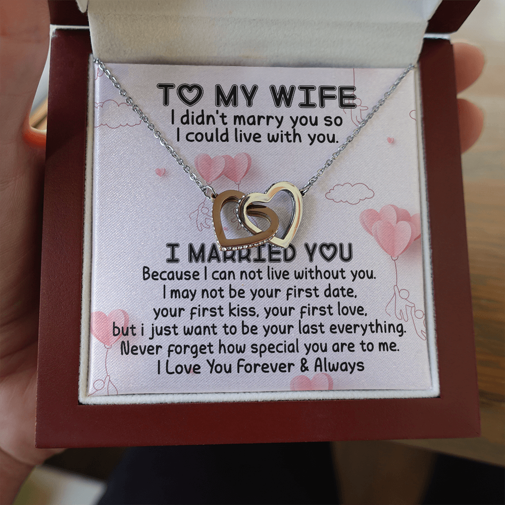 To My Wife | I Married You | Interlocking Heart Necklace