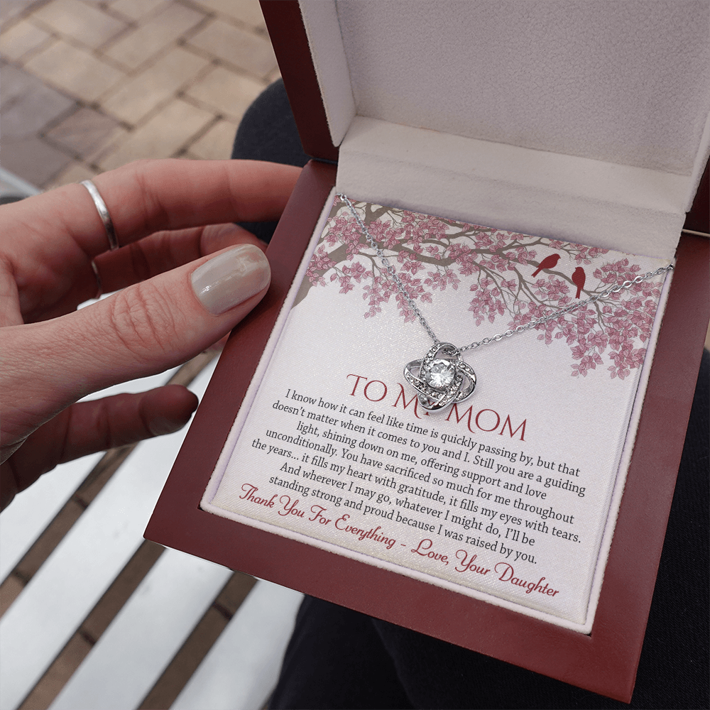 To My Mom | Raised By You | Love Knot Necklace