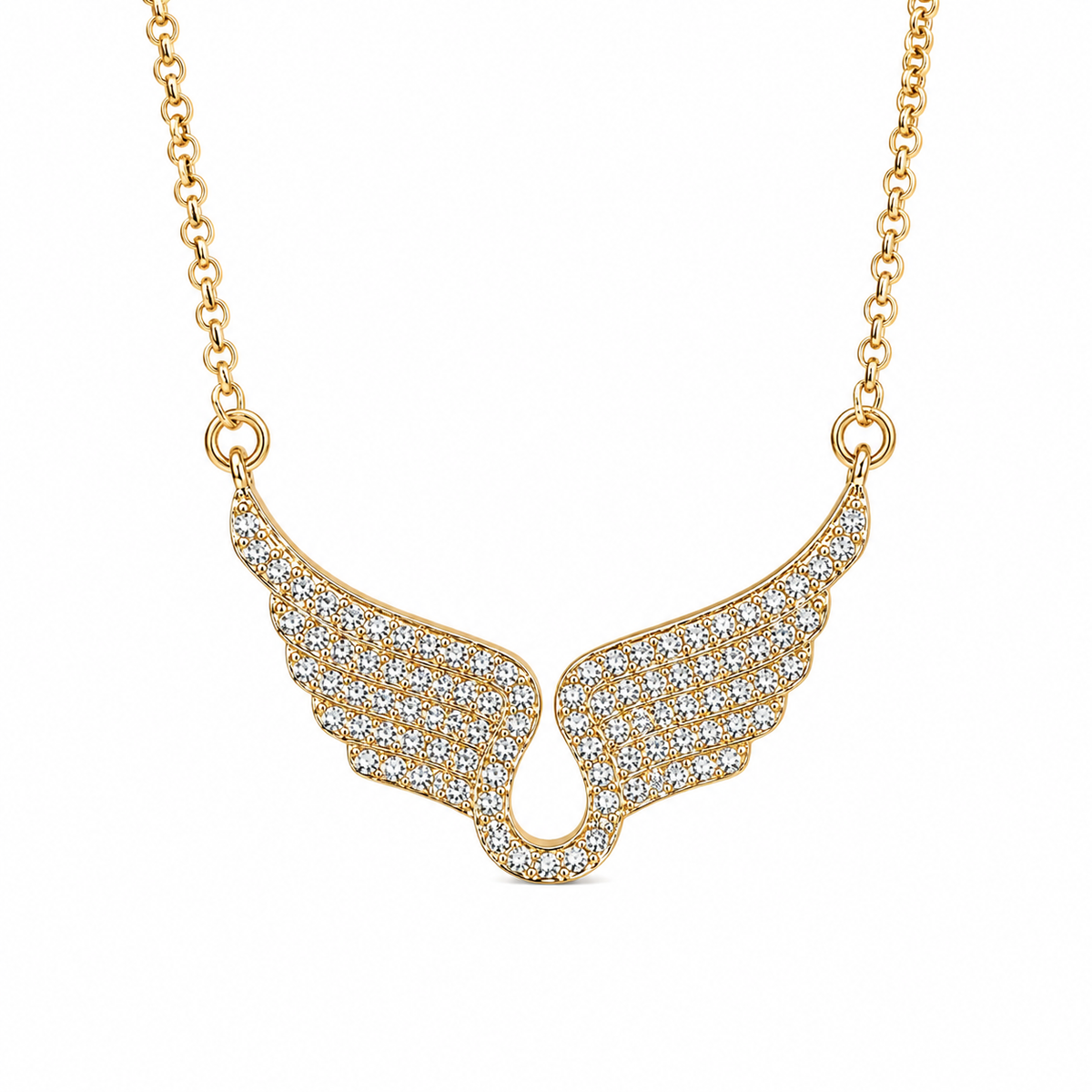 Angel Wing Necklace for Women – Sparkling Cubic Zirconia Pendant Jewelry Gift