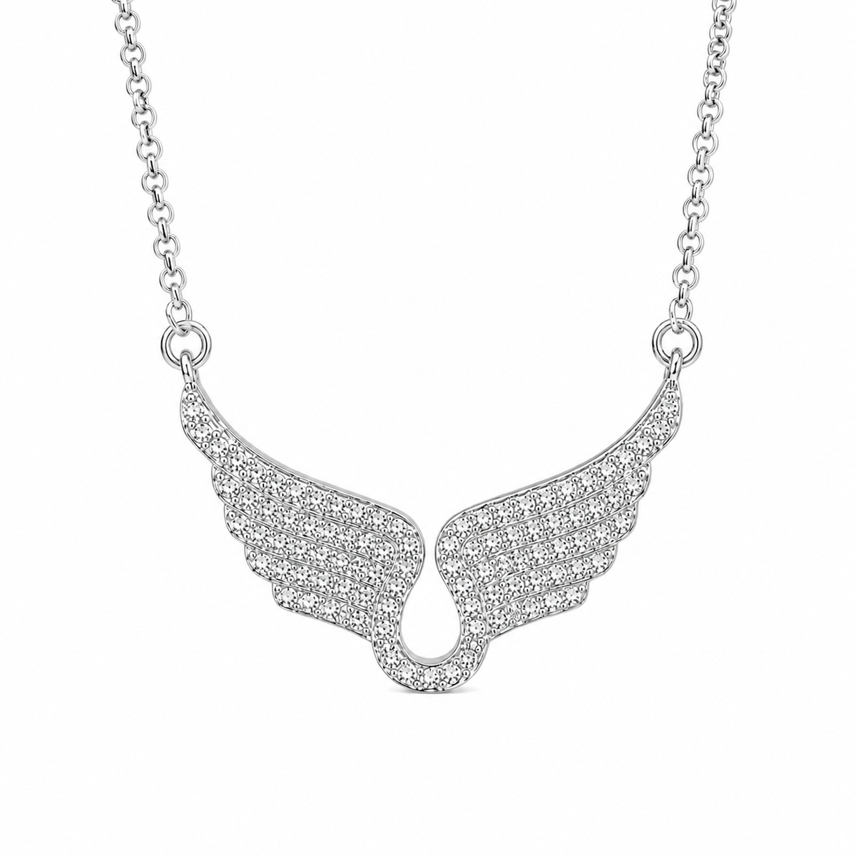 Angel Wing Necklace for Women – Sparkling Cubic Zirconia Pendant Jewelry Gift