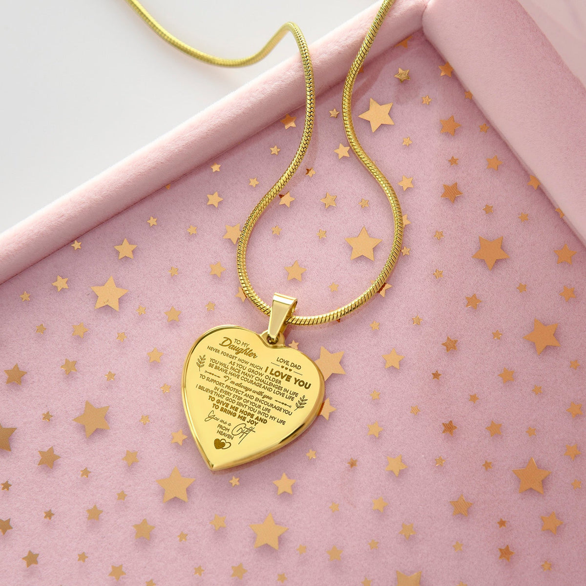 Daughter You Are A Gift, Engraved Heart Necklace, Gift For Daughter From Dad