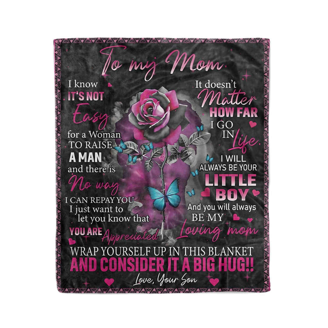 To My Mom | You Are Appreciated | Fleece Blanket From Son