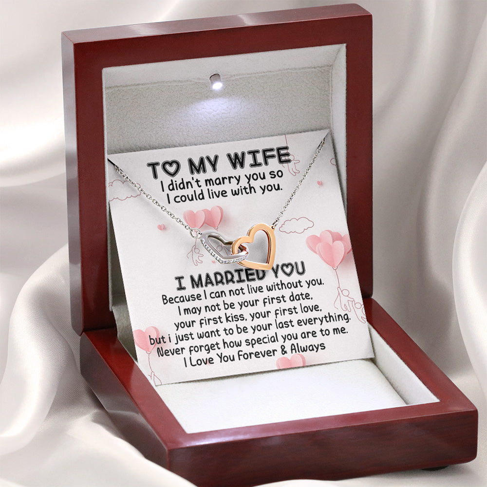 To My Wife | I Married You | Interlocking Heart Necklace