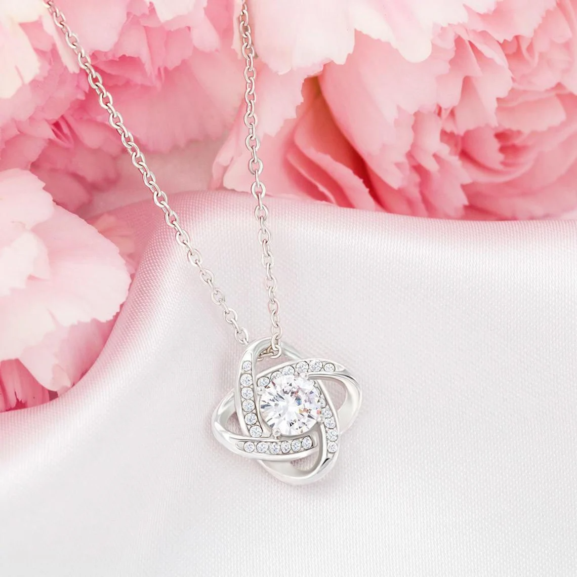 To My Beloved Mom - I Respect All The Things You Do - Love Knot Necklace Gift