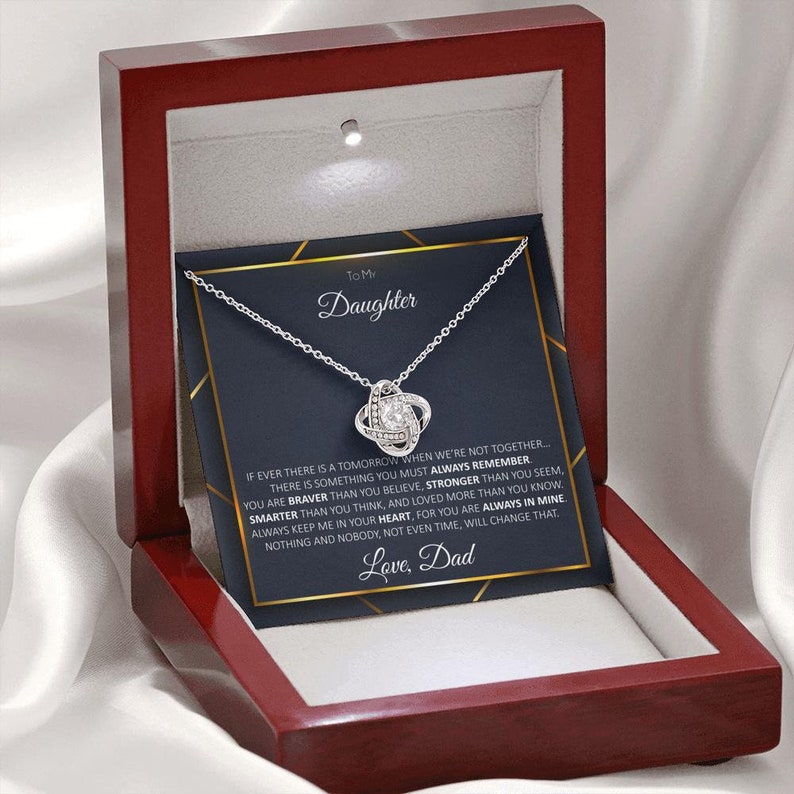 To My Daughter | You Are Always In My Heart | Love Knot Necklace