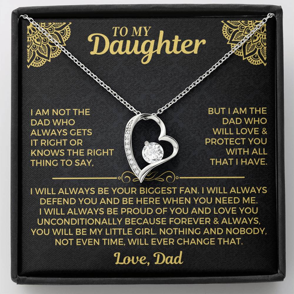 To My Daughter - Love Dad - Forever Love Necklace Gift Set
