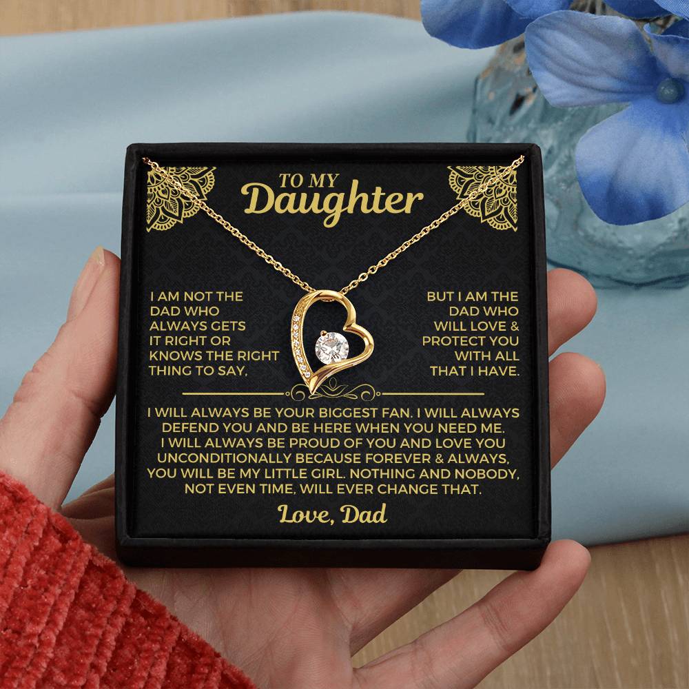 To My Daughter - Love Dad - Forever Love Necklace Gift Set