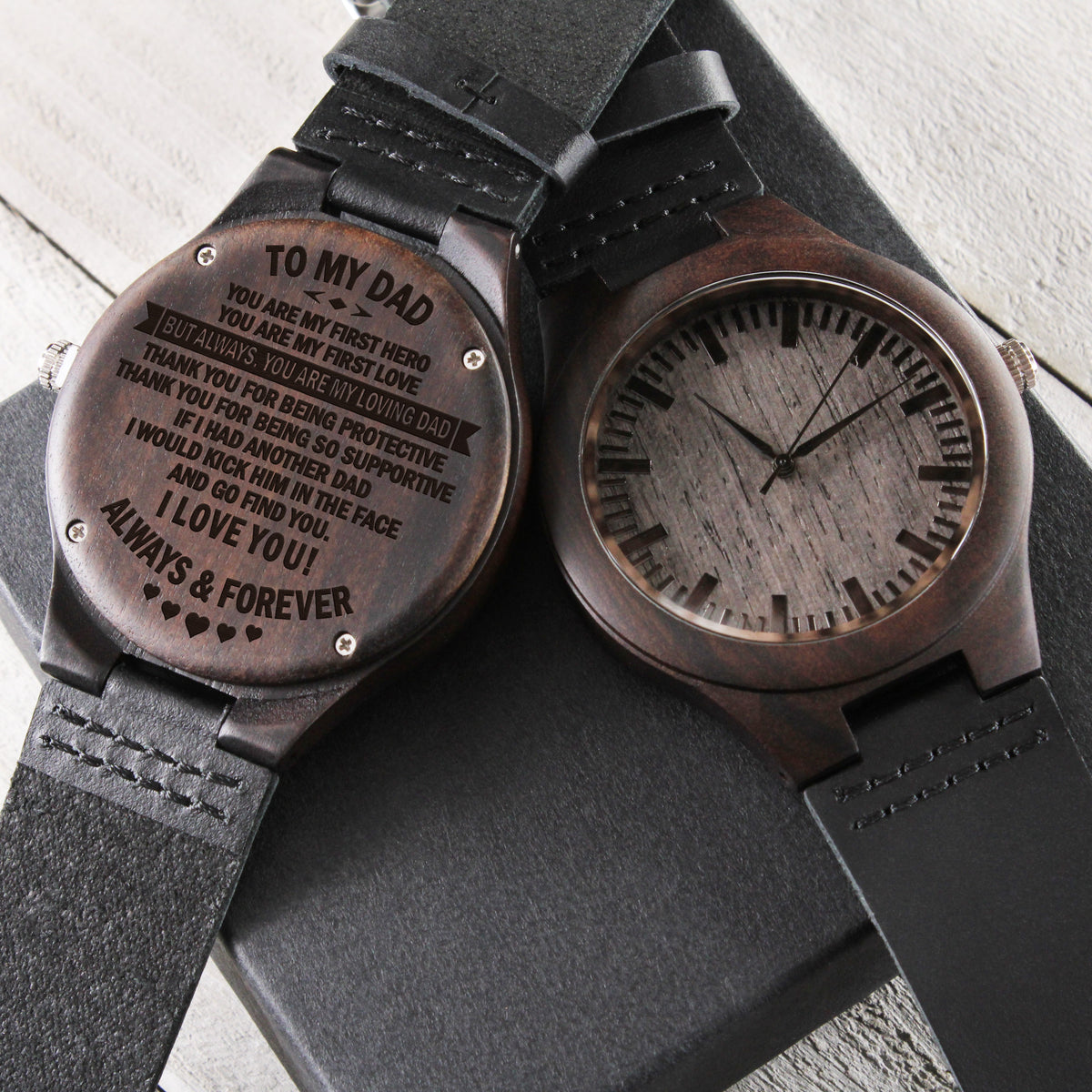 To My Dad | You Are My Loving Dad | Engraved Wooden Watch | Sentimental Gift For Dad