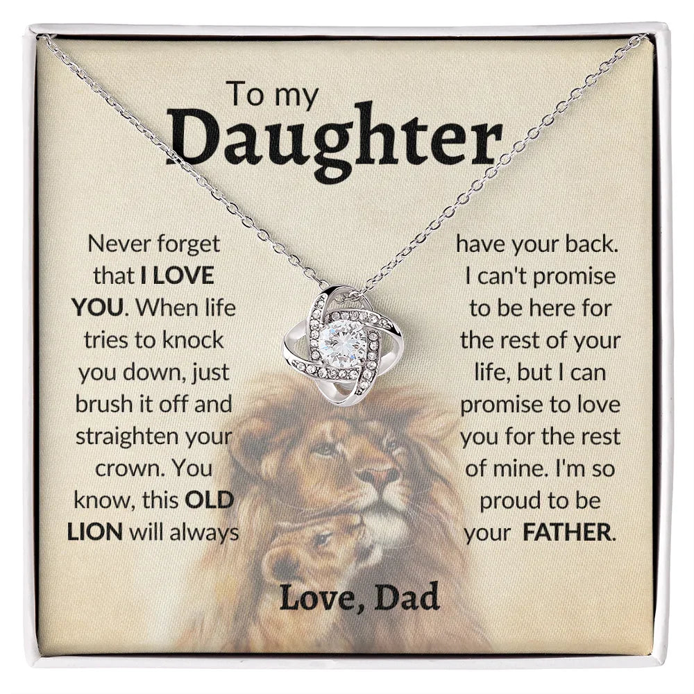 To My Daughter | Proud Of You | Love Knot Necklace | Gift For Daughter From Dad