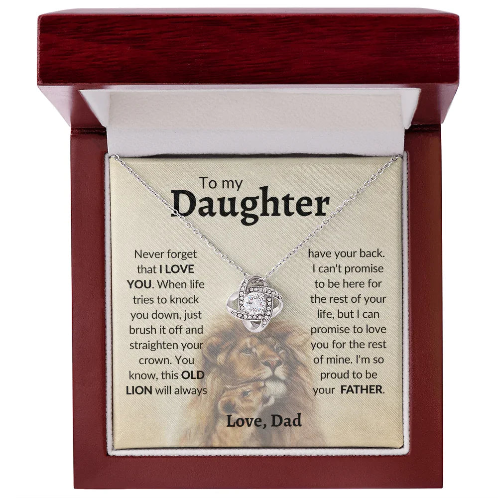 To My Daughter | Proud Of You | Love Knot Necklace | Gift For Daughter From Dad