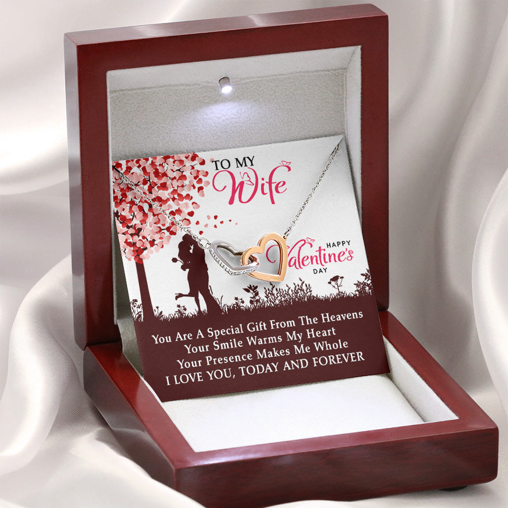 To My Wife | A Special Gift | Interlocking Heart Necklace